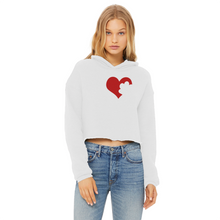 Load image into Gallery viewer, Love Dog Ladies Cropped Raw Edge Hoodie
