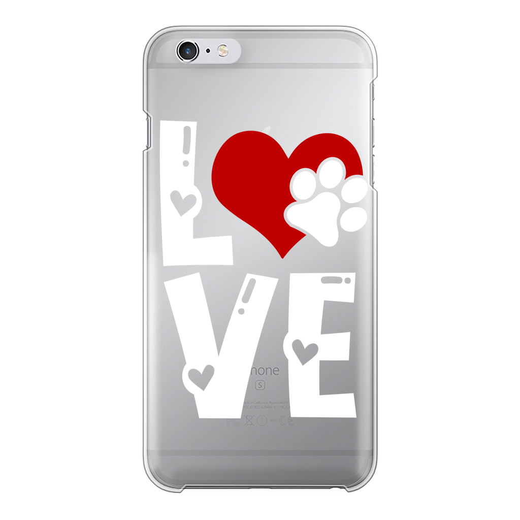 Love Dog Back Printed Transparent Hard Phone Case