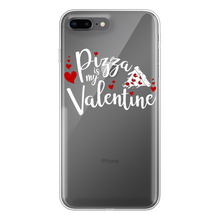 Load image into Gallery viewer, Pizza is My Valentine Back Printed Transparent Soft Phone Case
