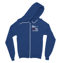 Load image into Gallery viewer, Hug Me I&#39;m Vaccinated Classic Adult Zip Hoodie
