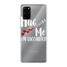 Load image into Gallery viewer, Hug Me I&#39;m Vaccinated Back Printed Transparent Soft Phone Case
