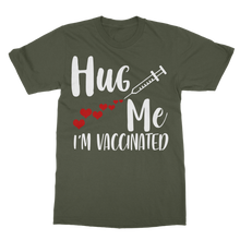 Load image into Gallery viewer, Hug Me I&#39;m Vaccinated T-Shirt Dress
