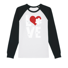 Load image into Gallery viewer, Love Dog Organic Raglan Long Sleeve Shirt
