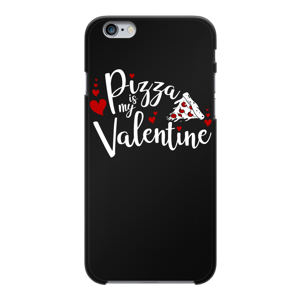 Pizza is My Valentine Back Printed Black Hard Phone Case