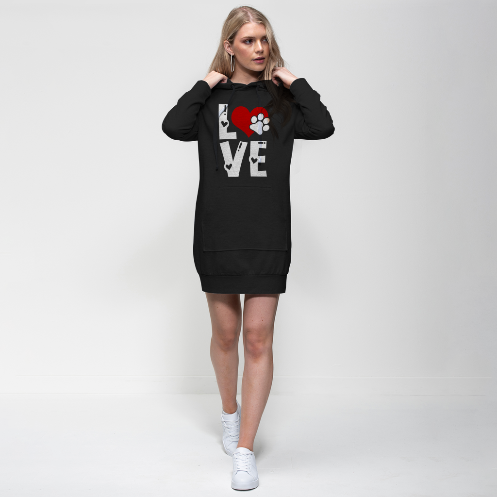 Love Dog Premium Adult Hoodie Dress